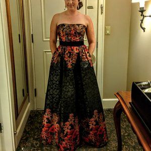 Adrianna Papell Floral Jacquard Ball Gown Size US 12